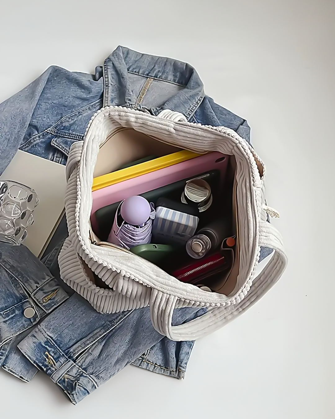 Eluna Mode – Geribde Draagtas met Koorddetail