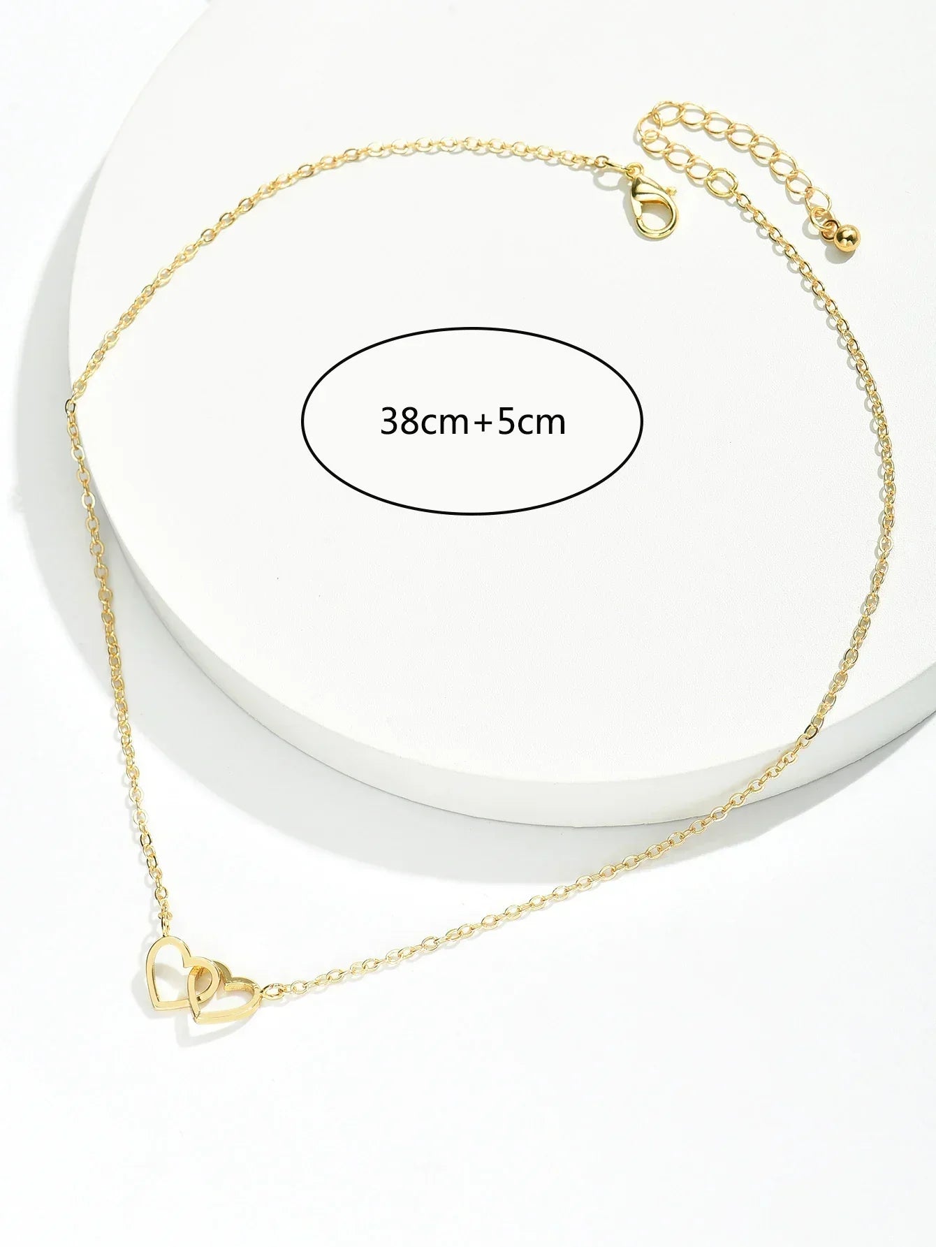 AYLA | Dubbele Hartjesketting in Verfijnde Zinklegering