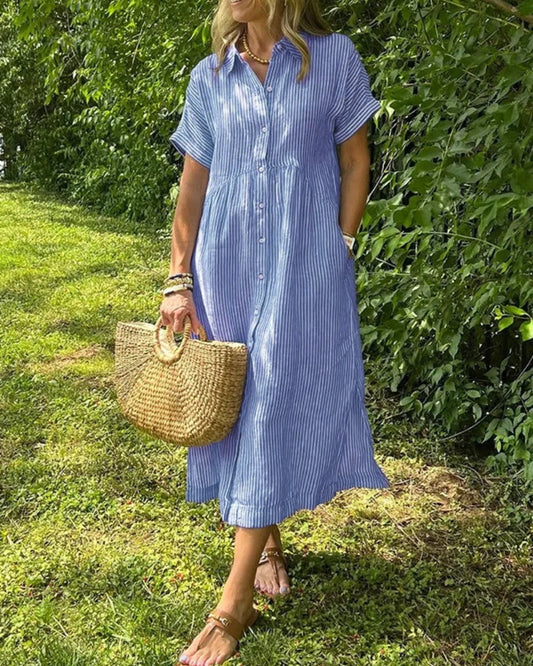 ANOREA - STIJLVOLLE GESTREEPTE JURK