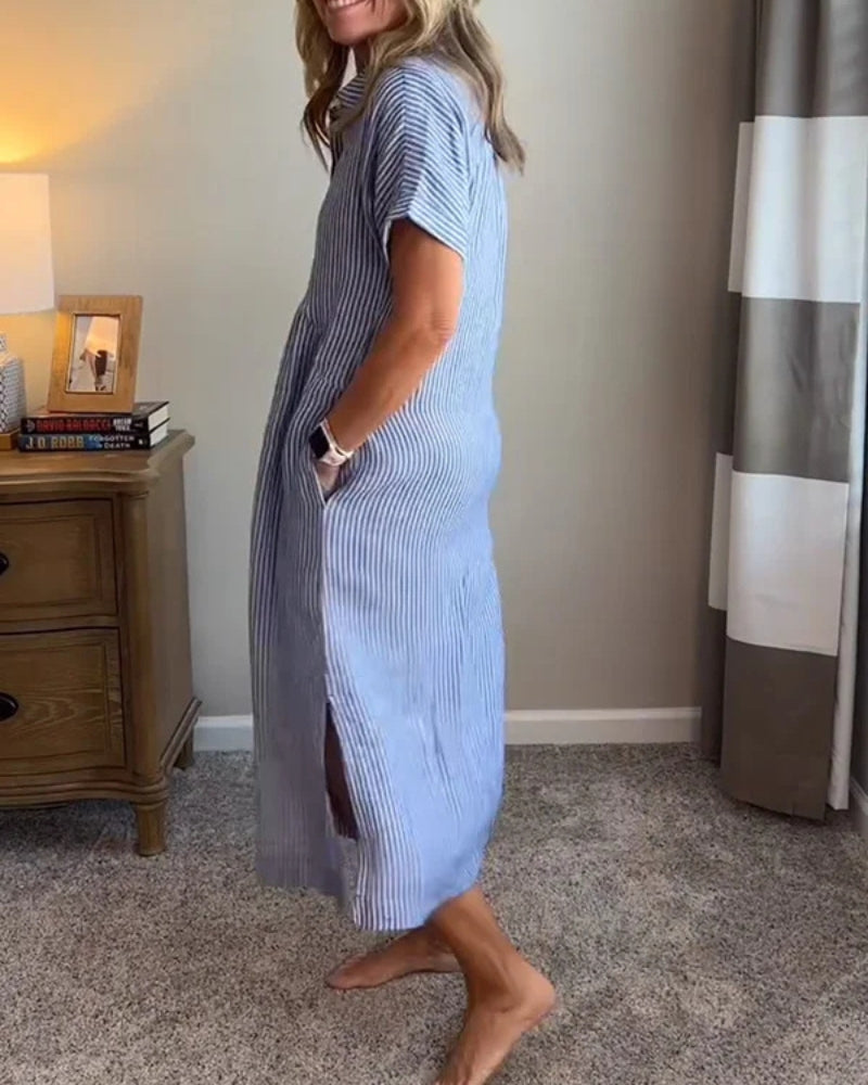 ANOREA - STIJLVOLLE GESTREEPTE JURK