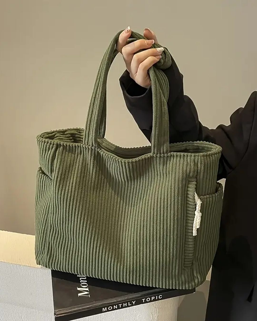 Eluna Mode – Geribde Draagtas met Koorddetail